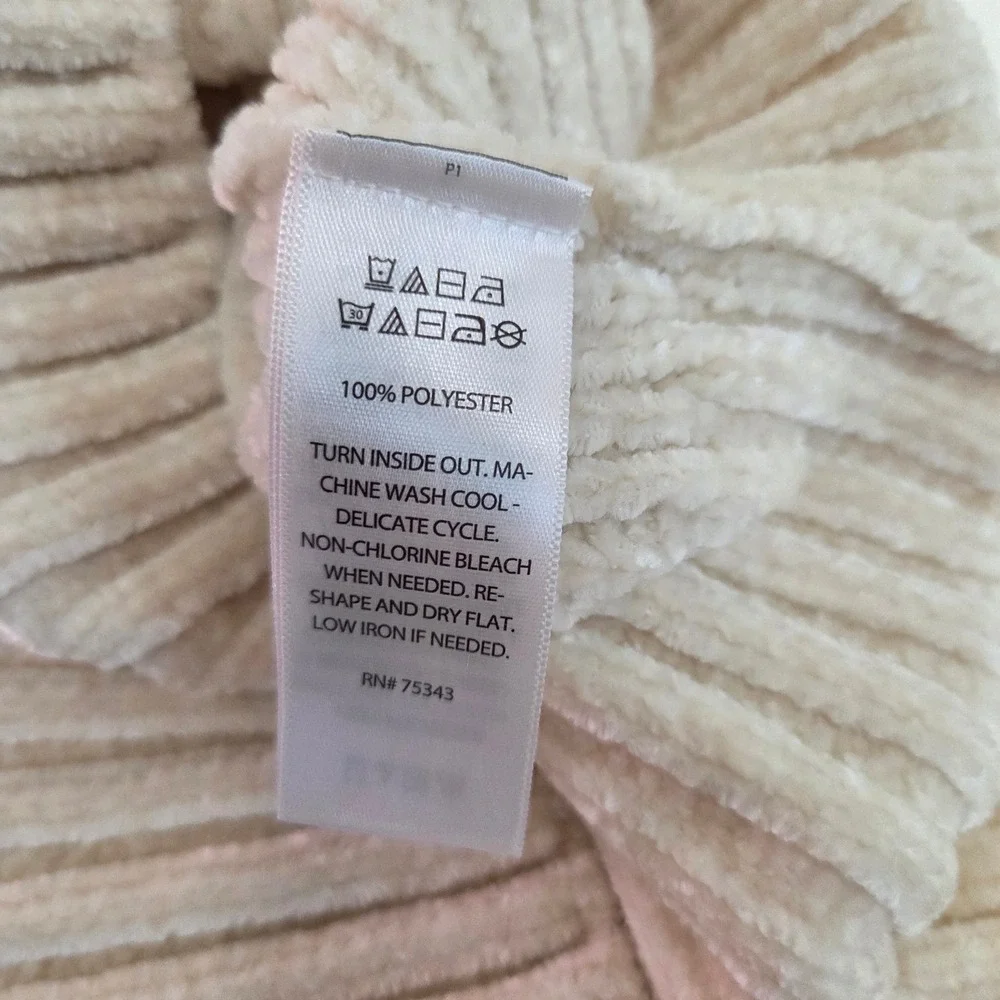 Cynthia Rowley Chenille Mock Neck‎ Sweater Gold Shoulder Button Cream Large - Picture 6 of 6